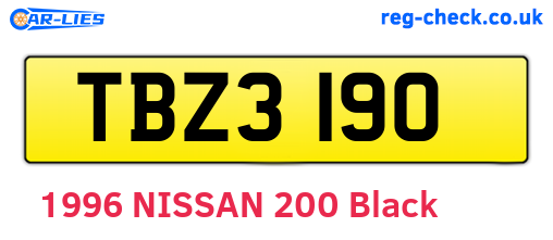 TBZ3190 are the vehicle registration plates.