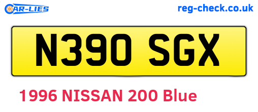 N390SGX are the vehicle registration plates.