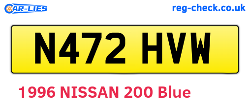 N472HVW are the vehicle registration plates.