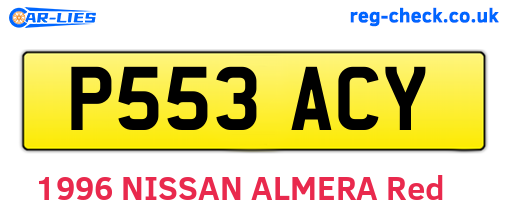 P553ACY are the vehicle registration plates.