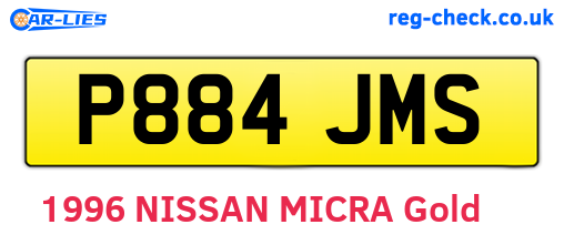P884JMS are the vehicle registration plates.