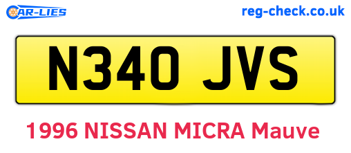 N340JVS are the vehicle registration plates.