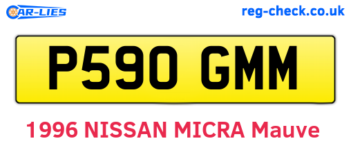 P590GMM are the vehicle registration plates.