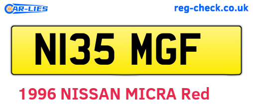 N135MGF are the vehicle registration plates.