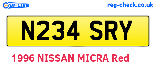 N234SRY are the vehicle registration plates.
