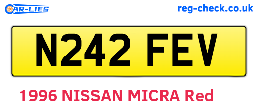 N242FEV are the vehicle registration plates.