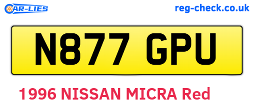 N877GPU are the vehicle registration plates.
