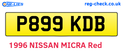 P899KDB are the vehicle registration plates.