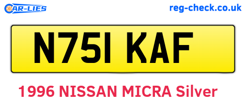 N751KAF are the vehicle registration plates.