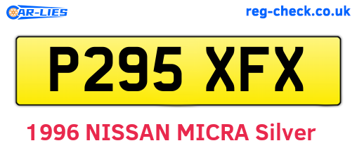 P295XFX are the vehicle registration plates.