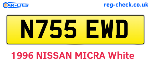 N755EWD are the vehicle registration plates.
