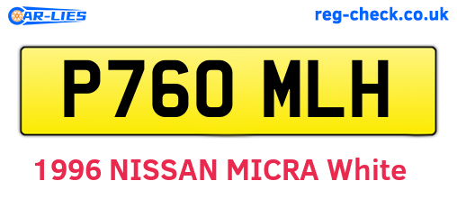 P760MLH are the vehicle registration plates.