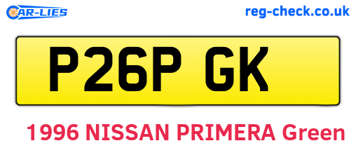 P26PGK are the vehicle registration plates.