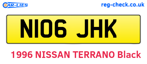 N106JHK are the vehicle registration plates.