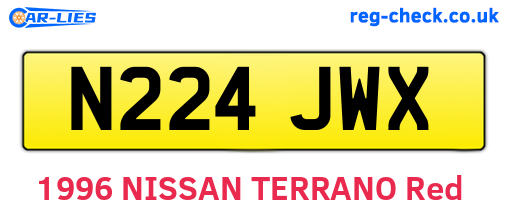 N224JWX are the vehicle registration plates.