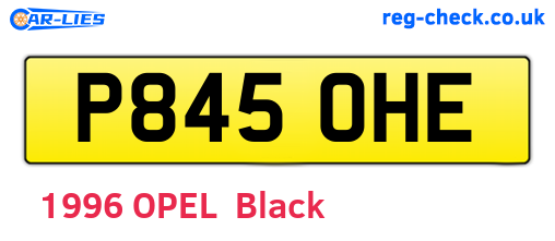 P845OHE are the vehicle registration plates.
