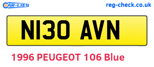 N130AVN are the vehicle registration plates.