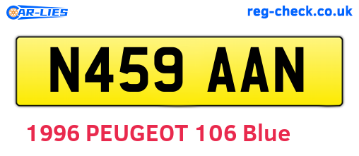 N459AAN are the vehicle registration plates.