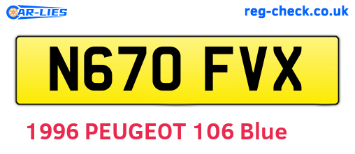 N670FVX are the vehicle registration plates.