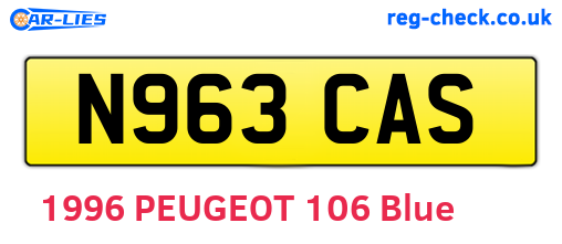 N963CAS are the vehicle registration plates.