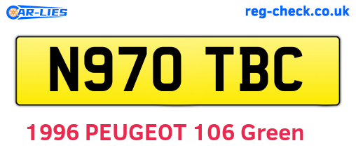 N970TBC are the vehicle registration plates.
