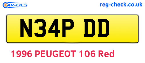 N34PDD are the vehicle registration plates.