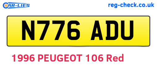 N776ADU are the vehicle registration plates.
