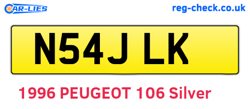 N54JLK are the vehicle registration plates.