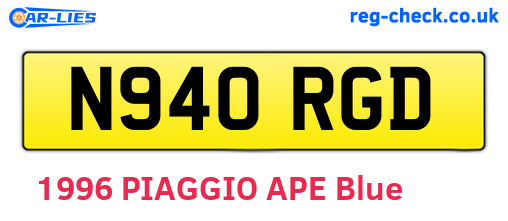 N940RGD are the vehicle registration plates.