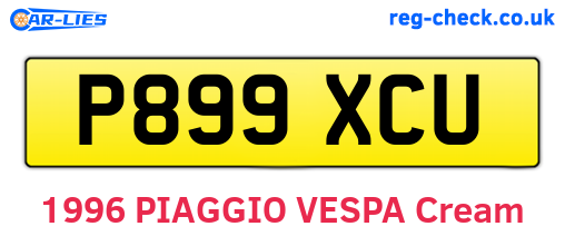 P899XCU are the vehicle registration plates.