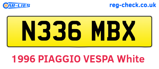 N336MBX are the vehicle registration plates.