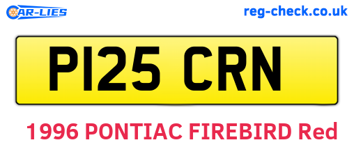 P125CRN are the vehicle registration plates.