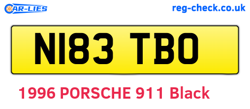 N183TBO are the vehicle registration plates.