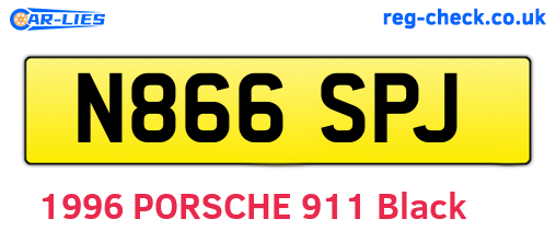 N866SPJ are the vehicle registration plates.
