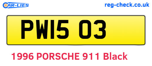 PW1503 are the vehicle registration plates.