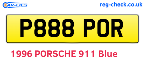 P888POR are the vehicle registration plates.