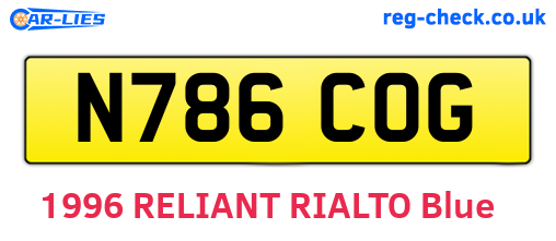 N786COG are the vehicle registration plates.