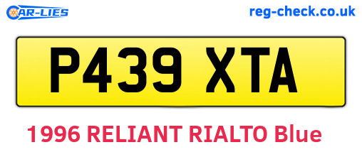 P439XTA are the vehicle registration plates.