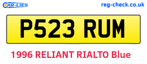 P523RUM are the vehicle registration plates.