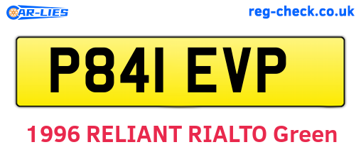 P841EVP are the vehicle registration plates.