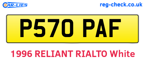 P570PAF are the vehicle registration plates.