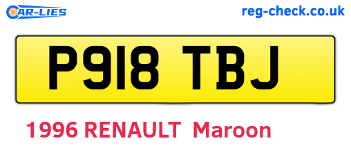 P918TBJ are the vehicle registration plates.