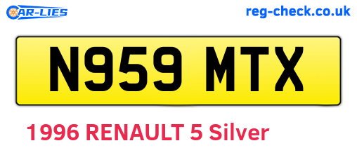 N959MTX are the vehicle registration plates.