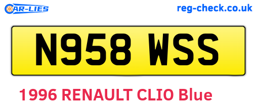 N958WSS are the vehicle registration plates.