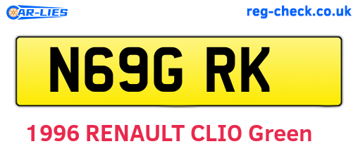 N69GRK are the vehicle registration plates.