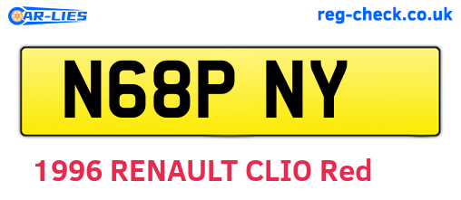 N68PNY are the vehicle registration plates.