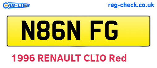 N86NFG are the vehicle registration plates.