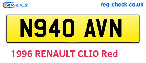 N940AVN are the vehicle registration plates.