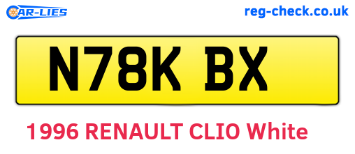 N78KBX are the vehicle registration plates.