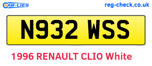 N932WSS are the vehicle registration plates.